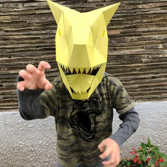 Roaring Carnotaurus paper mask - DIY