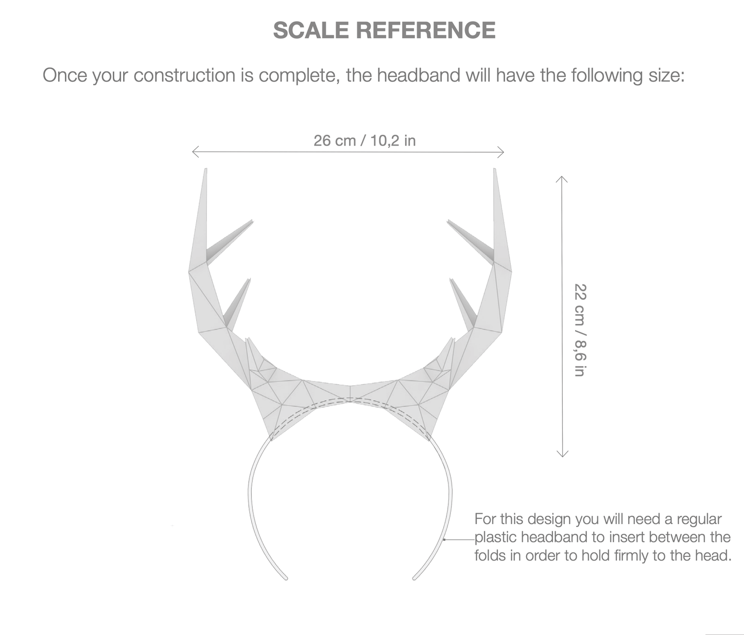 DIY deer antlers dimensions