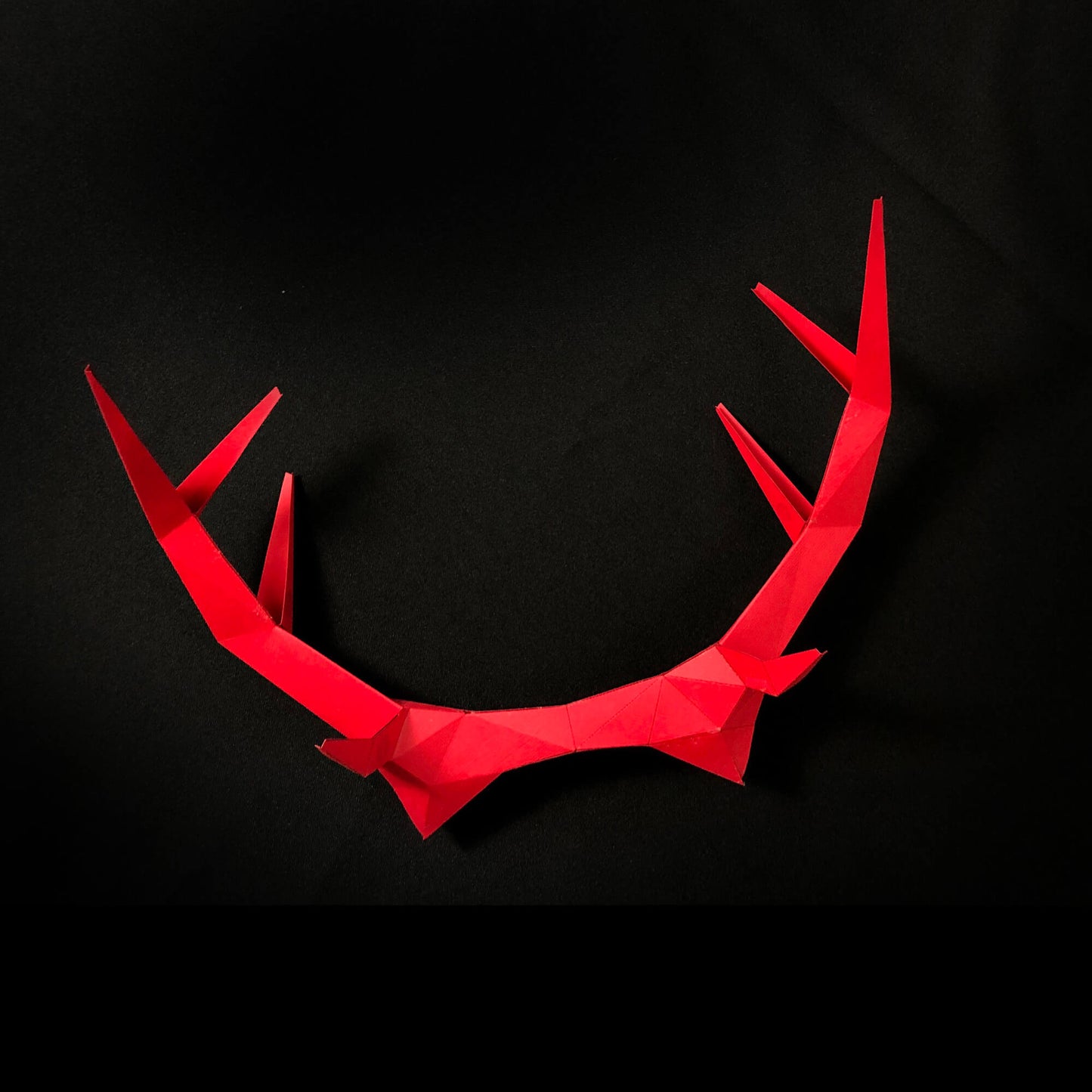 Red horns headband, deer antlers made out of paper