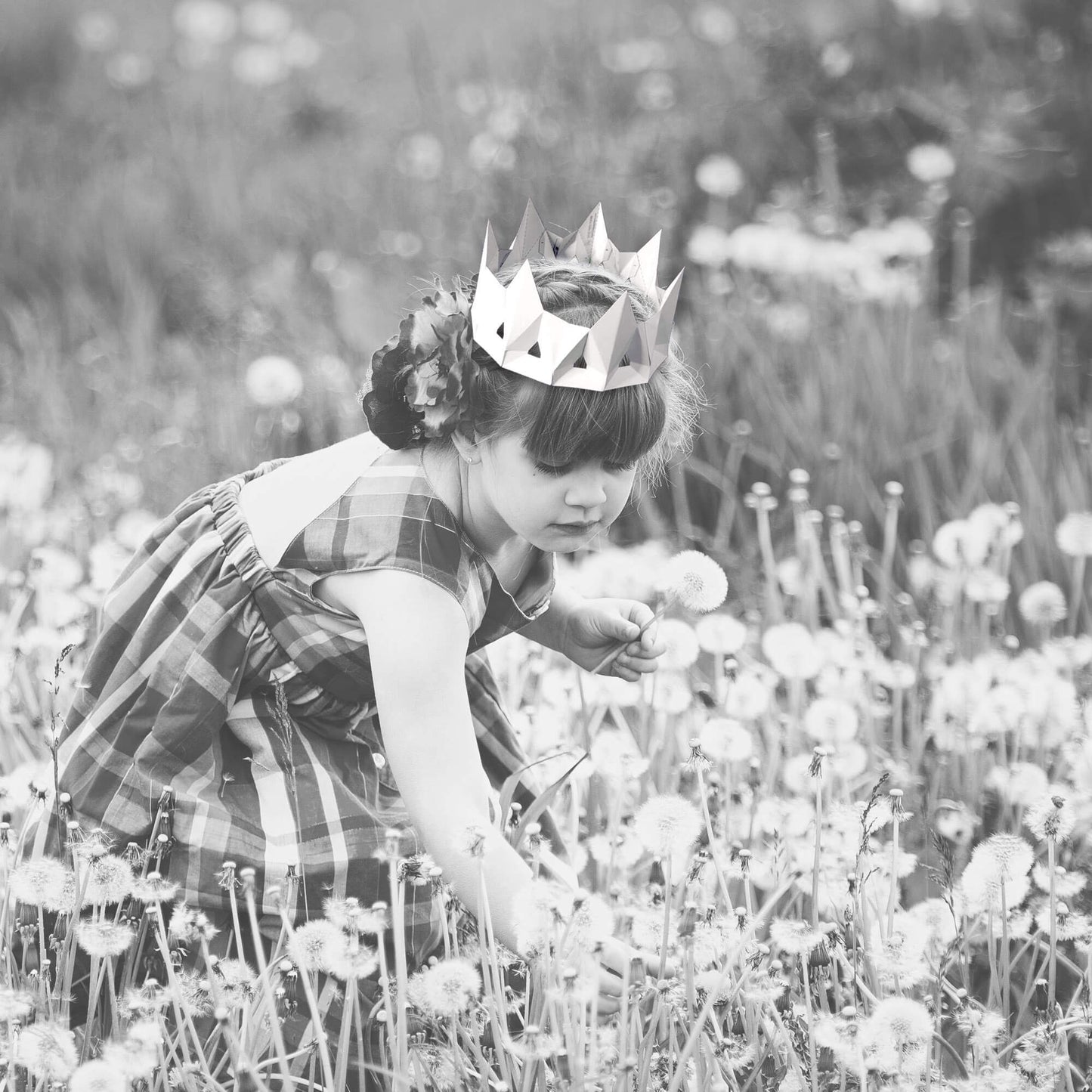 Prince paper crown on girls head