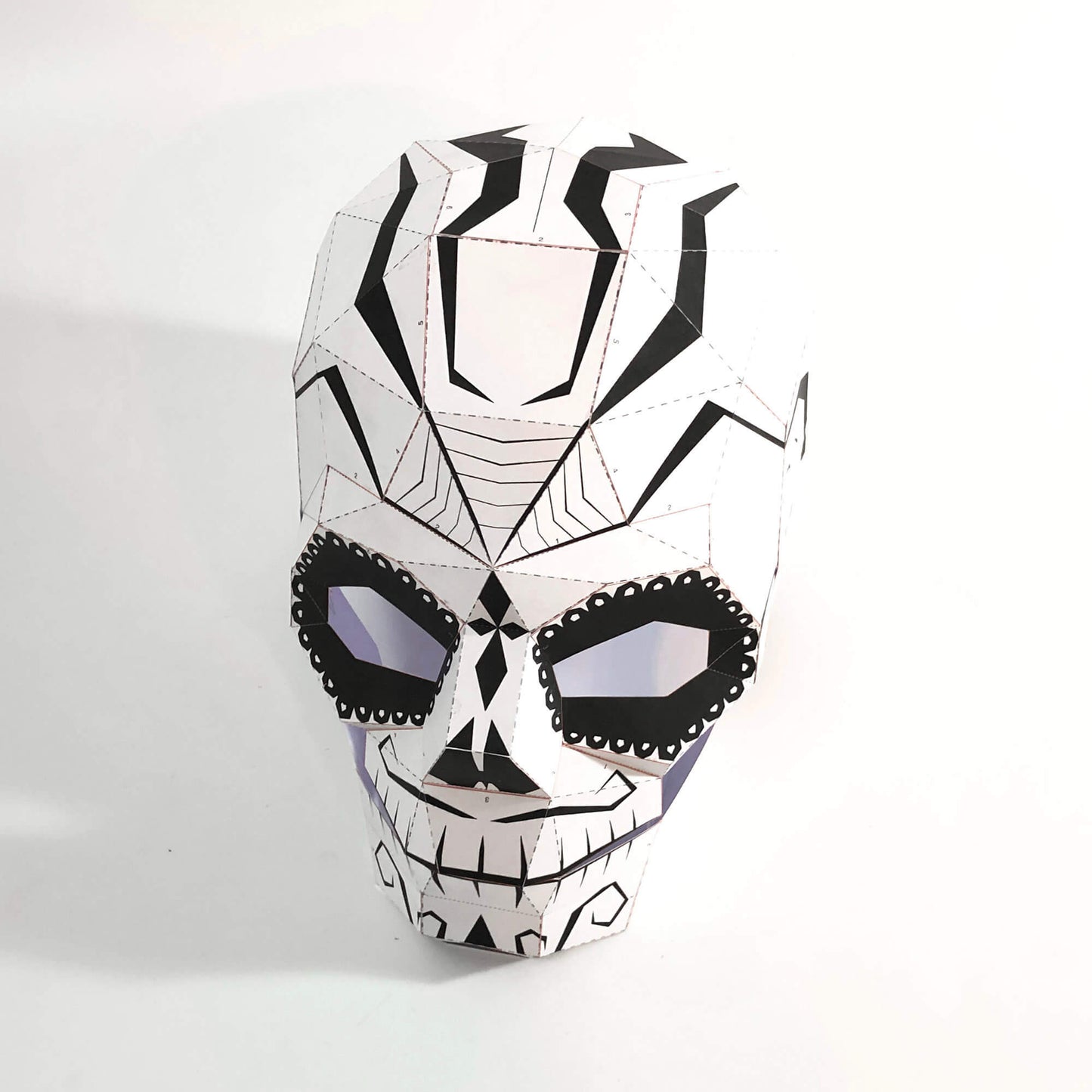 Sugar Skull paper mask top view