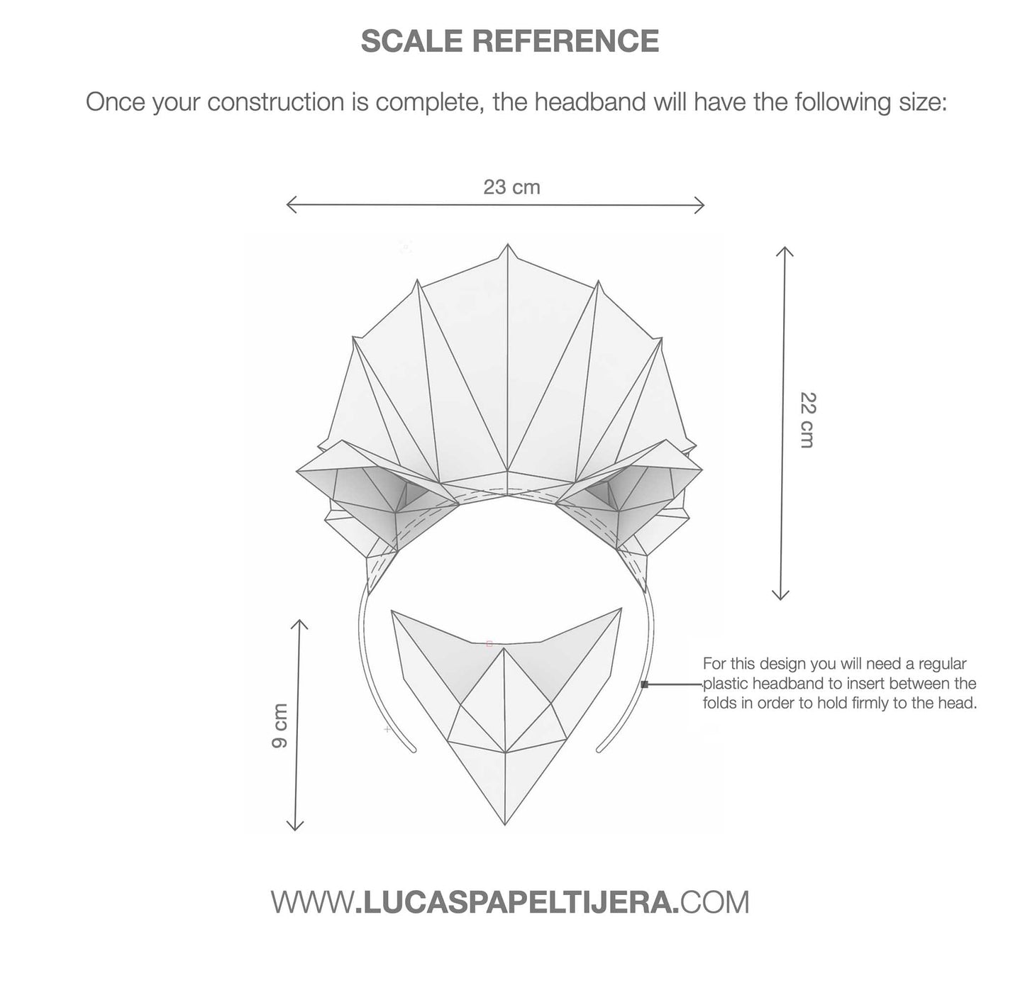 TRICERATOPS HEADBAND - Lucas Papel Tijera