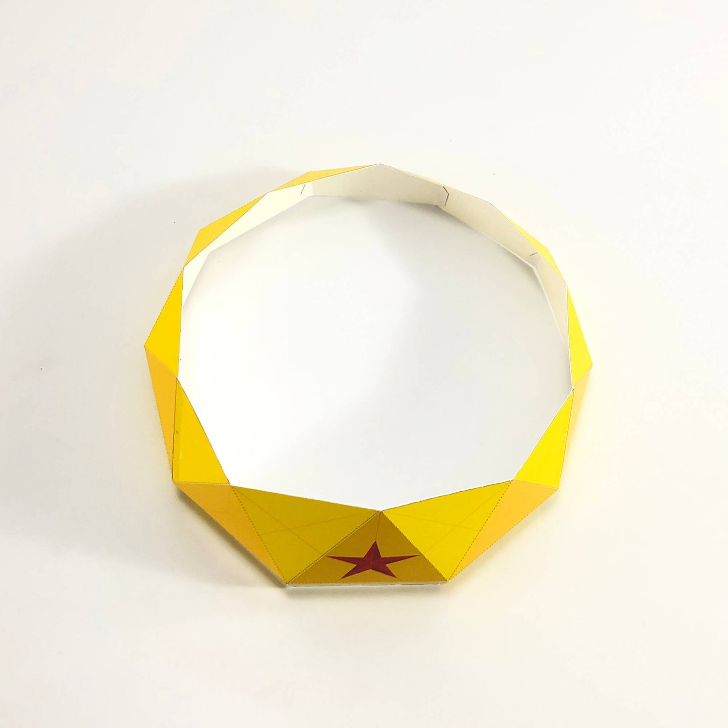 Wonder woman tiara made out of paper top view